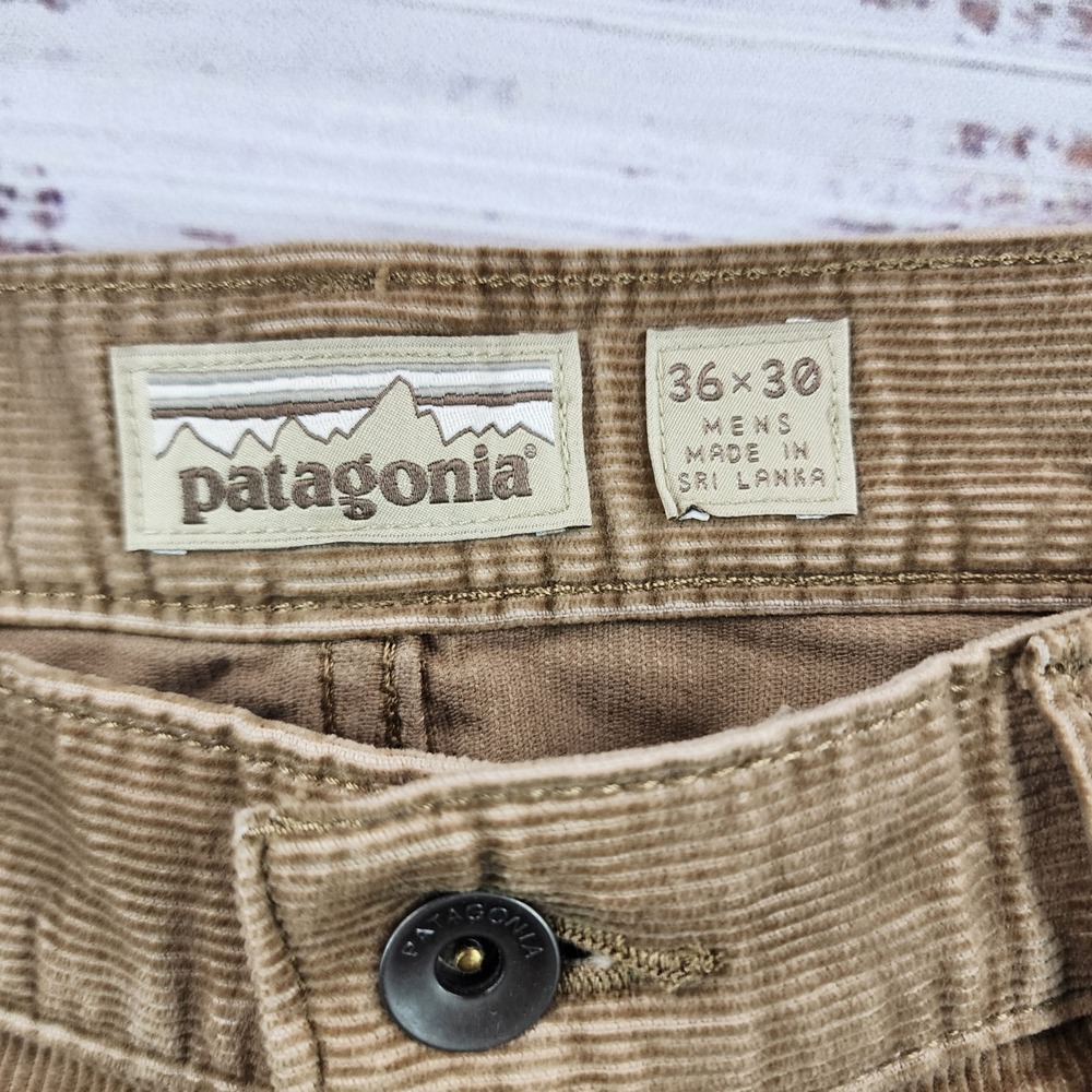 Patagonia Mens Straight Fit Corduroy Pants Tan Brown Organic Cotton 36x30 55920 - Picture 3 of 10